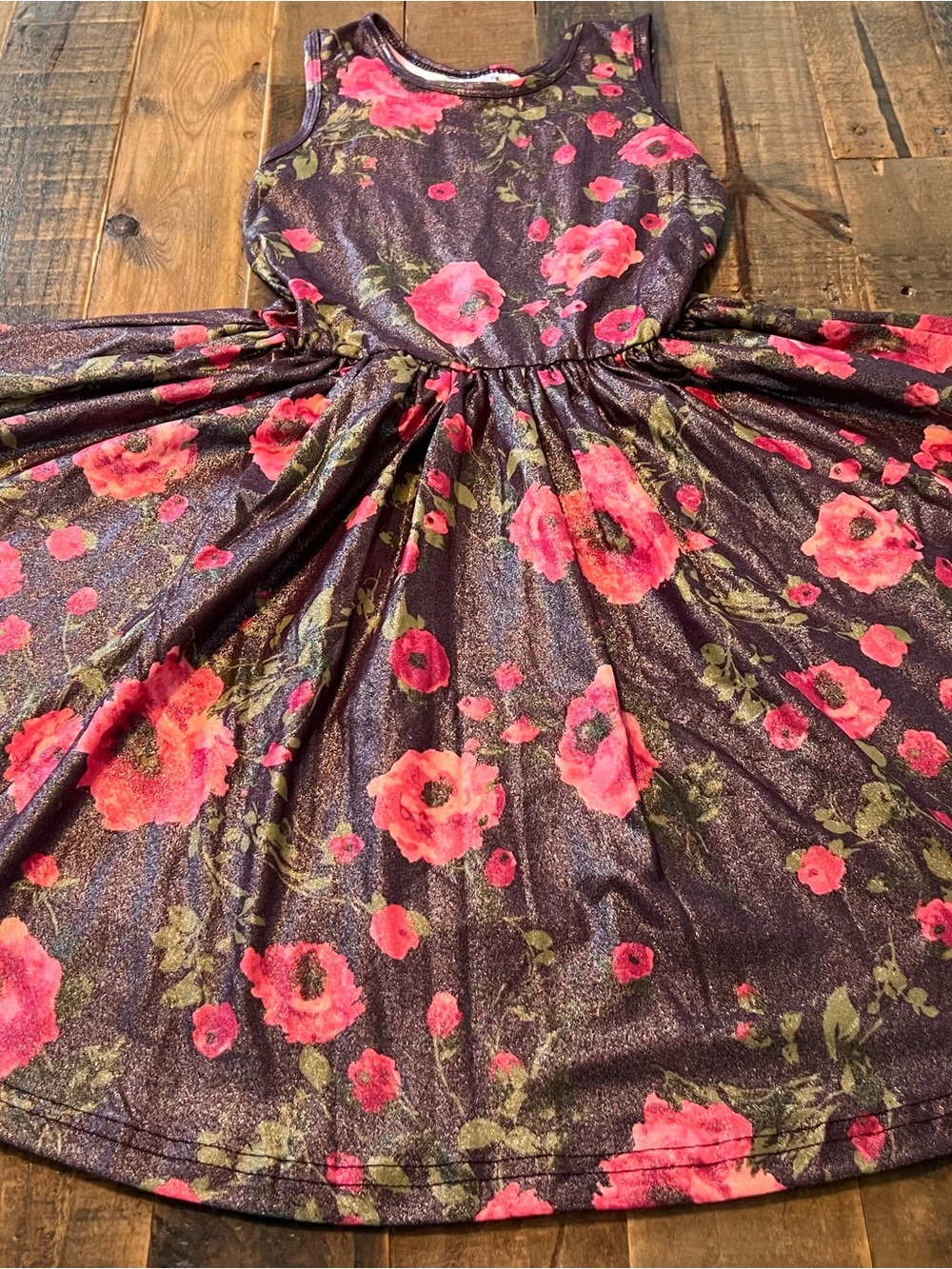 Dot Dot Smile size 8/10 girls shimmer floral tank twirl dress new